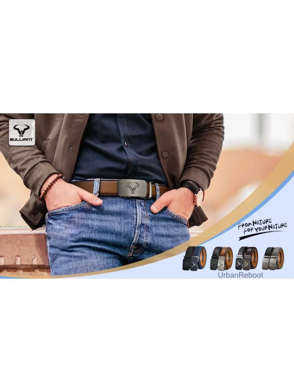 Men's Ratchet Leather Belt 2-Pack Trimmable 1 3/8